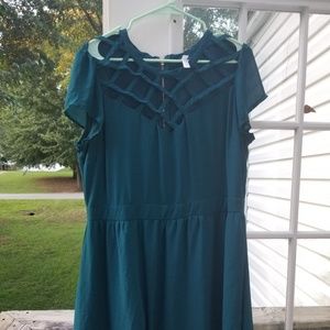 Dark green knee length dress